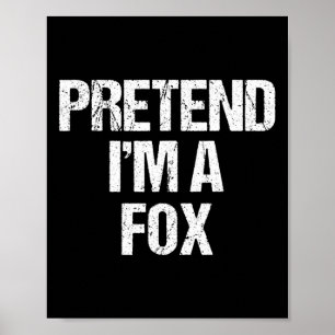 Ik ben een fox kostuum Funny Lazy Halloween Poster