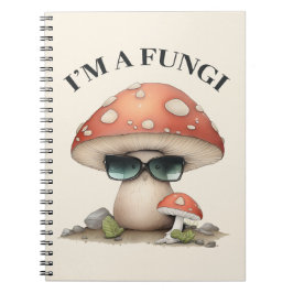 "Ik ben een Fungi" Cute Mushroom met zonnebrillen Notitieboek