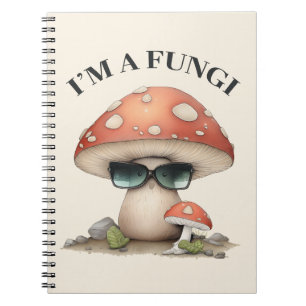 "Ik ben een Fungi" Cute Mushroom met zonnebrillen Notitieboek