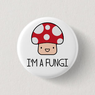 Ik ben een Fungi Fun Guy-paddenstoel Ronde Button 3,2 Cm