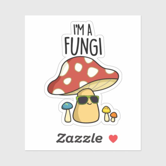 Ik ben een Fungi Funny Mushroom Pun Sticker (Vel)