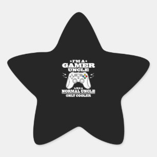 Ik ben een gamer oom als een normale vader Oom G Ster Sticker