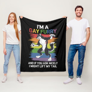 Ik ben een Gay Furry Fox Rainbow LGBTQ Pride Fleece Deken