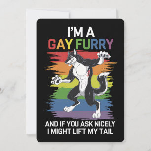 Ik ben een Gay Furry Fox Rainbow LGBTQ Pride Kaart