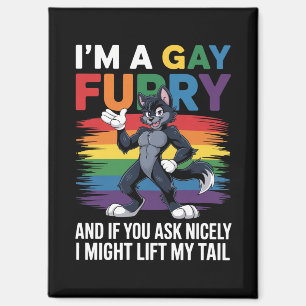 Ik ben een gay furry regenboog vos wolf pride maan magneet