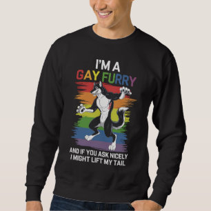 Ik ben een gay furry vos regenboog LGBTQ trots Trui