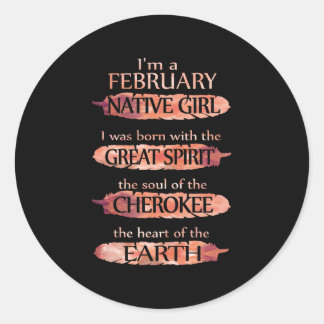 Ik ben een geboren meisje in februari, de ziel van ronde sticker