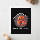 Ik ben een gehaktbalverslaafde notitiekaartje (Voorkant / Achterkant in situ)