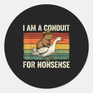 Ik Ben Een Geleider Voor Onzin Grappige Capybara G Ronde Sticker