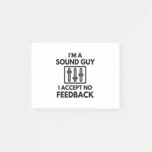 Ik ben een geluidsmid die ik geen feedback-audio a post-it® notes