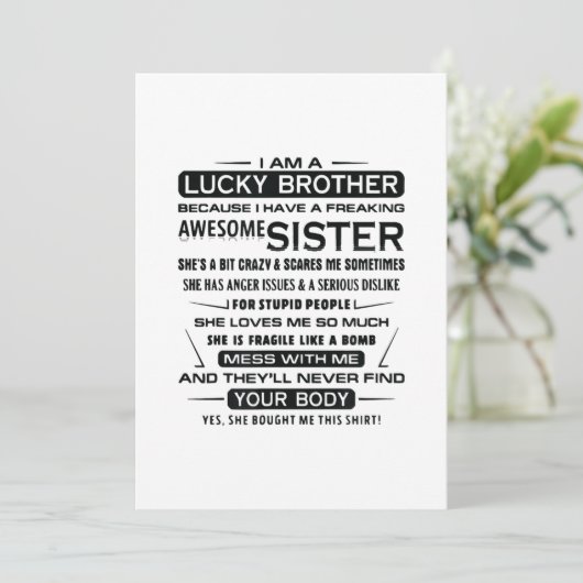 Ik ben een gelukkige broeder cadeautje voor broer aankondiging (Staand voorkant)