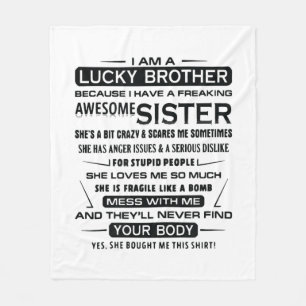Ik ben een gelukkige broeder cadeautje voor broer fleece deken