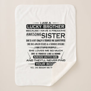 Ik ben een gelukkige broeder cadeautje voor broer sherpa deken