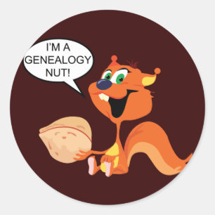 Ik ben een Genealogie Nut Squirrel Ronde Sticker