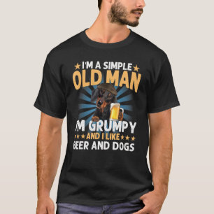 Ik ben een gewoon oud Man zoals bier en Dogs Dachs T-shirt