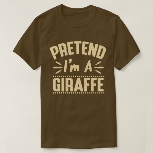 Ik ben een Giraffe Easy Lazy Halloween Costume T-shirt (Design voorkant)