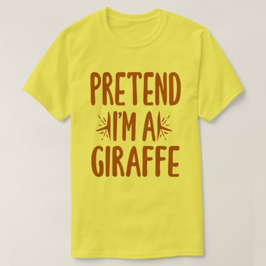 Ik ben een Giraffe Easy Lazy Halloween Costume T-shirt (Design voorkant)