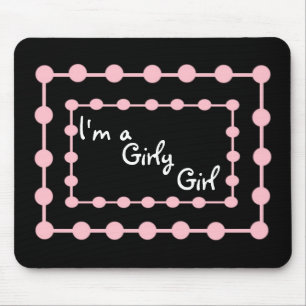 Ik ben een Girly Muismat met Pink Puff Balls