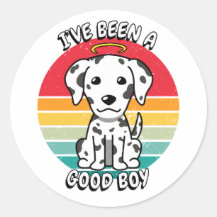 Ik ben een goede jongen geweest - dalmatische hond ronde sticker