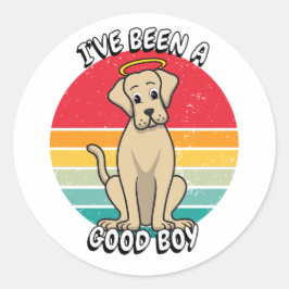 Ik ben een goede jongen geweest - grote hond ronde sticker