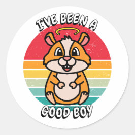 Ik ben een goede jongen geweest - hamster ronde sticker