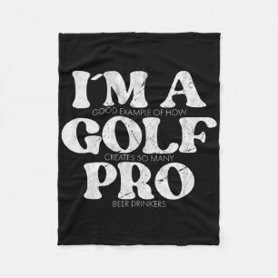 Ik ben een golfpro golf grappige quote heren golfe fleece deken
