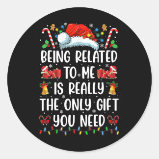 Ik ben een grappige kerstman-kerstman. ronde sticker