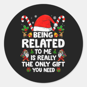Ik ben een grappige kerstman-kerstman. ronde sticker