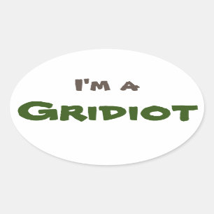 Ik ben een Gridiot Ovale Sticker