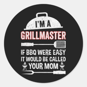Ik ben een grillmeester als BBQ gemakkelijk grappi Ronde Sticker