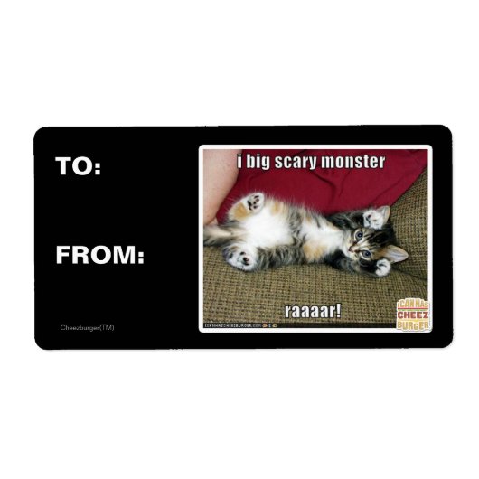 Ik ben een groot eng monster etiket (Voorkant)