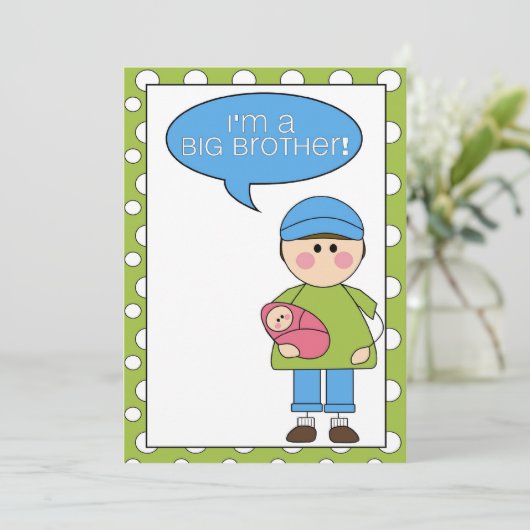 ik ben een grote broeder ( baby girl ) - aankondig aankondiging (Staand voorkant)