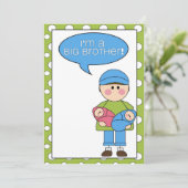 Ik ben een grote broeder (jongen/meisje tweeling) aankondiging (Staand voorkant)