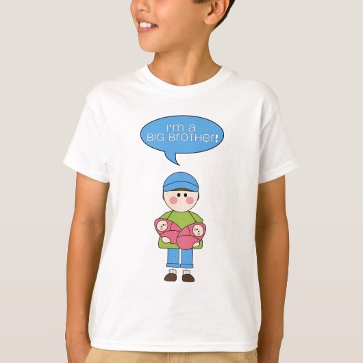 Ik ben een grote broer! (dubbele zussen) t-shirt (Voorkant)