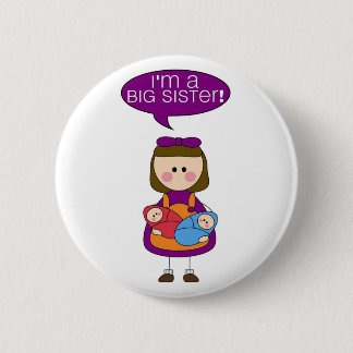 ik ben een grote zusterknop ( tweelingbroer en zus ronde button 5,7 cm