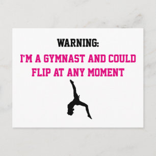 Ik ben een Gymnast Magenta Gymnastics Fun Quote Fl Briefkaart