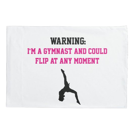 Ik ben een Gymnast Magenta Gymnastics Fun Quote Fl Kussensloop (Achterkant)