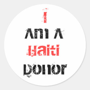 Ik ben een Haïti Donor Ronde Sticker