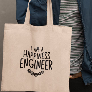 Ik ben een Happiness Engineer Quirk Inspirerend Tote Bag