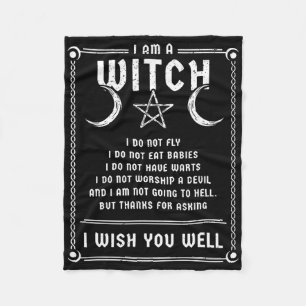Ik ben een heks Wicca Halloween Pagan Costume Fleece Deken