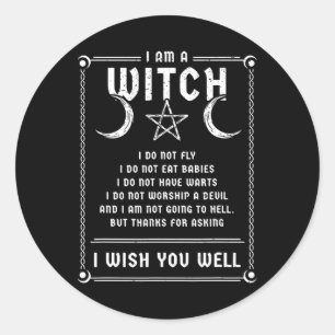 Ik ben een heks Wicca Halloween Pagan Costume Ronde Sticker