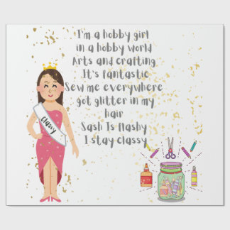 Ik ben een hobbymeisje in een hobbywereld cadeaupapier