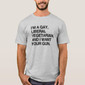 Ik ben een homo, liberaal vegetarisch T-shirt (Voorkant)