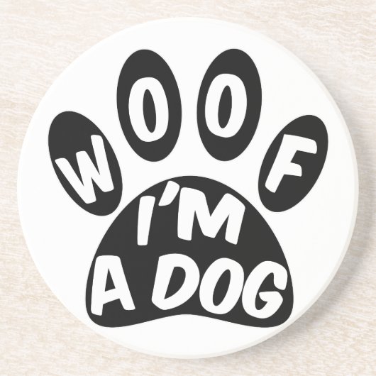 Ik ben een hond zandsteen onderzetter (Voorkant)