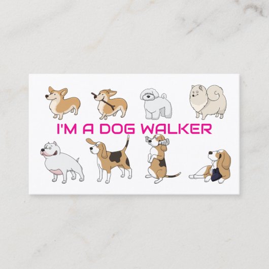 Ik ben een hondenloper visitekaartje (Voorkant)