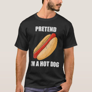 Ik ben een hotdog Lazy Costume Party Funny Hal T-shirt