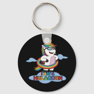 Ik ben een Hulacorn Hula Hoop Unicorn Lover Rainbo Sleutelhanger