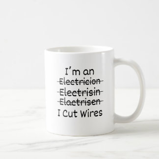 Ik ben een... Ik snijd draadjes koffie Mok elektri