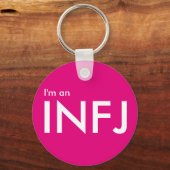 Ik ben een INFJ - Persoonlijke roze Sleutelhanger (Voorkant)