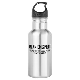Ik ben een ingenieur — Funny Engineering Joke Waterfles